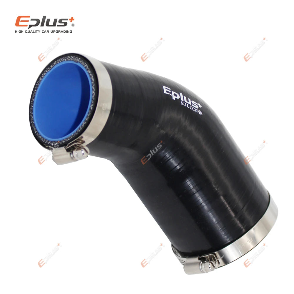 EPLUS Universal Silicone Tubing Hose 45 Degrees big to small Connector Car Intercooler Turbo Intake Pipe Coupler Black Multi Siz