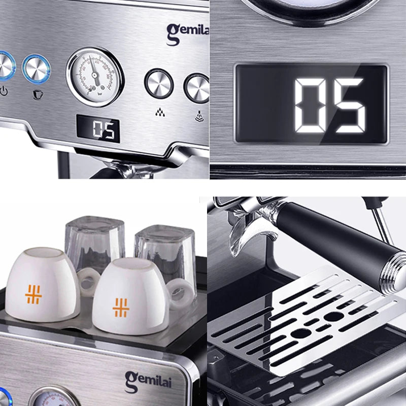 CRM3605 Coffee Maker Machine 15bar Espresso Machine Stainless Steel Semi-Automatic Pump Type Cappuccino Coffee Machine For Home