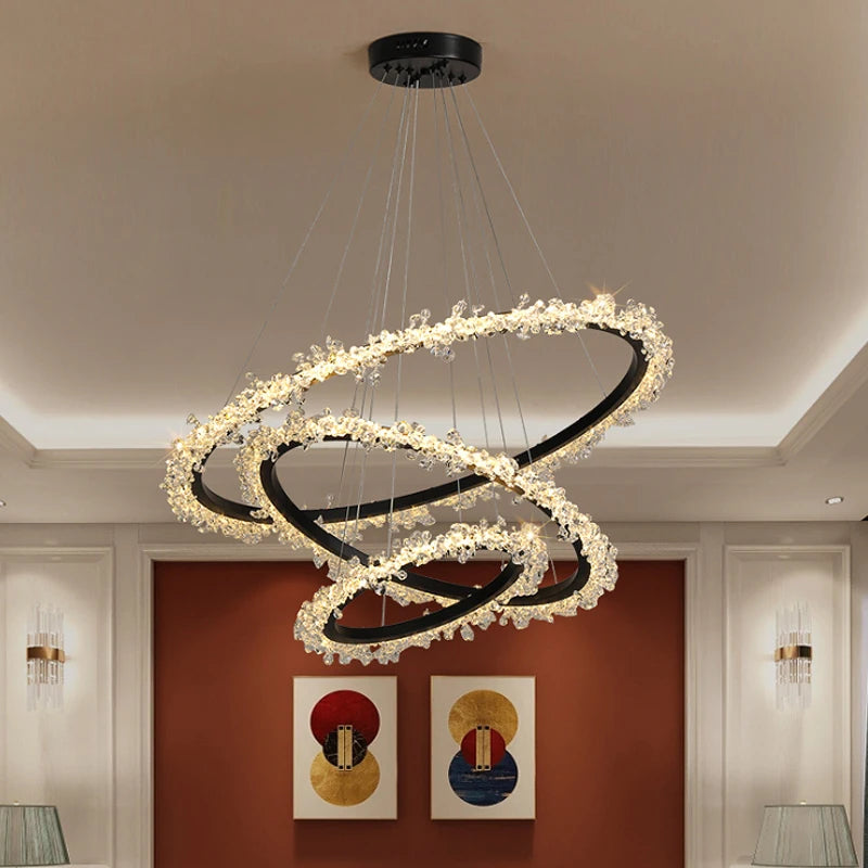 Modern Led Chandeliers For Dining Room Crystal Living Room Decoration Pendant Light Art Hanging Light Fixture Indoor Lighting