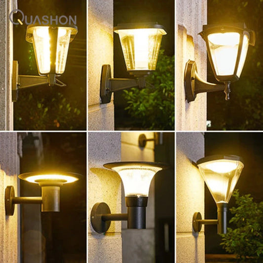 LED Solar Panel Wall Light Garden Outdoor Decoration Waterproof Street Lamp Control Outdoor Terrace Light Solar Light Fixture