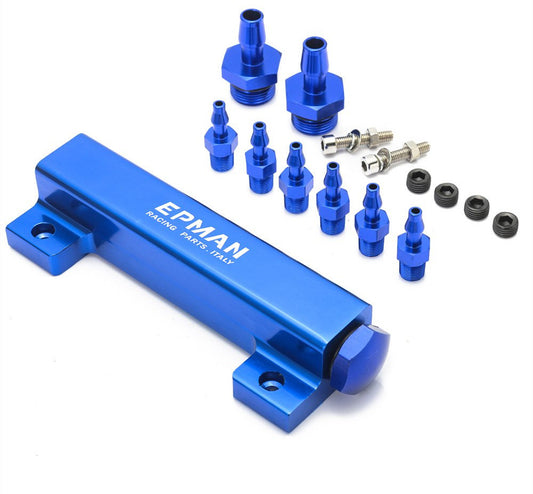 Car Modification Fuel Rail Aluminum Alloy Fuel Rail Kit Fuel Pump Outlet Manifold Six-hole Small Fuel Rail